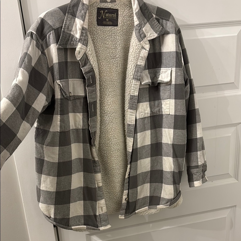 Plaid Sherpa-Lined Jacket